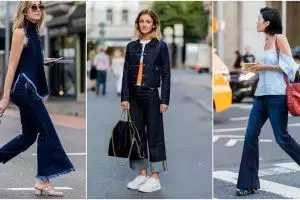 20 Gaya OOTD wide leg jeans ini lagi ngehits banget, cewek wajib coba