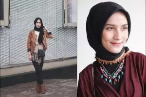 10 Inspirasi gaya hijab boho ala selebgram Dwi Handayani, berani coba?