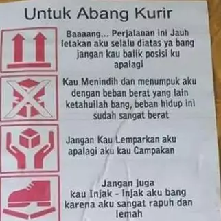 Pesan penjual online shop buat kurir pengiriman paket ini bikin ngakak