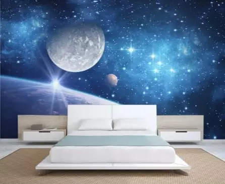 9 Inspirasi kamar bertema milky way, serasa tidur di bawah bintang