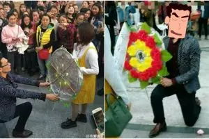 Niatnya romantis, pria ini malah lamar kekasih pakai bunga kematian