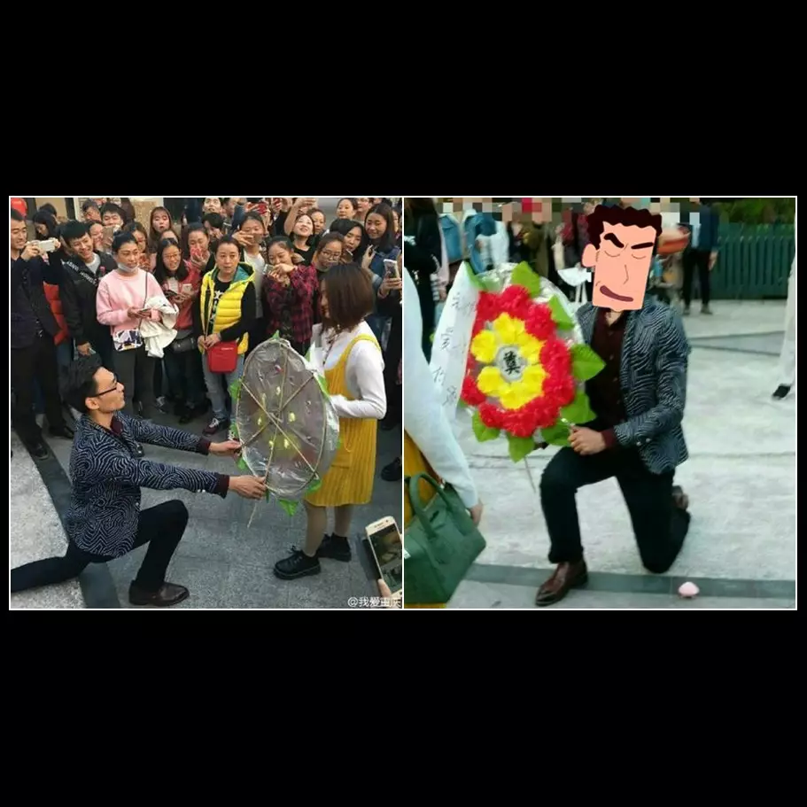 Niatnya romantis, pria ini malah lamar kekasih pakai bunga kematian