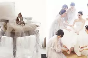 Harga high heels Sandra Dewi saat pernikahan bikin heboh banyak orang