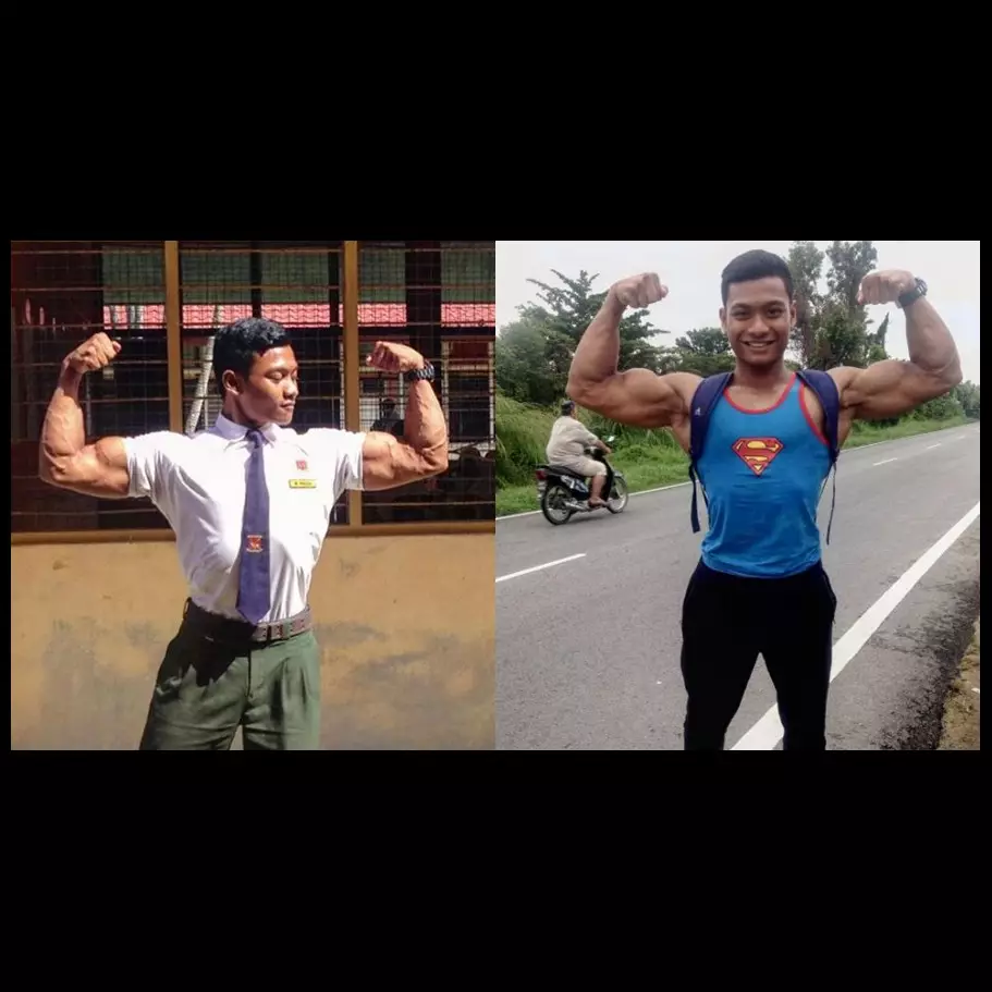 Remaja usia 17 tahun ini berbadan kekar bak binaragawan
