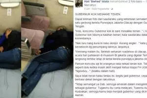 Aksi Ganjar Pranowo tidur di lantai kereta api ini bikin netizen heboh