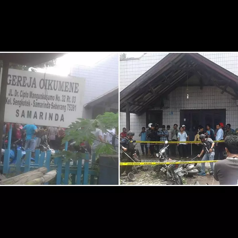 Penuh jemaat ibadah, Gereja Oikumene Samarinda dibom molotov, duh