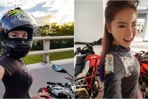 Cewek ini hobi traveling pakai motor, sudah sampai Gunung Everest lho