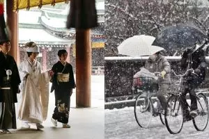 10 Foto indah salju pertama bulan November di Tokyo ini bikin terpana