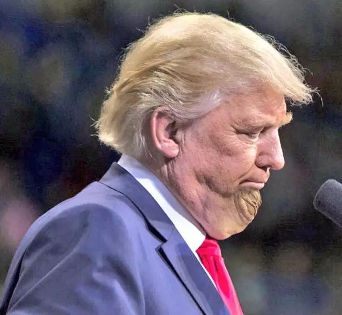 10 Foto editan lipatan dagu milik Donald Trump ini bikin ketawa