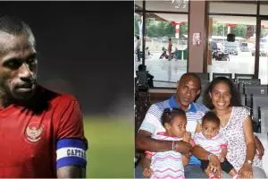 10 Foto keluarga Boaz Solossa, garang di lapangan lembut di rumah