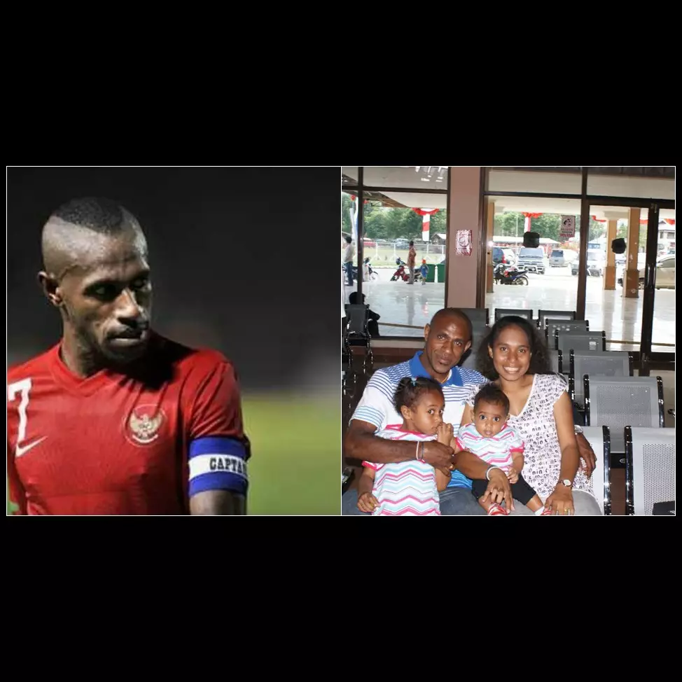 10 Foto keluarga Boaz Solossa, garang di lapangan lembut di rumah