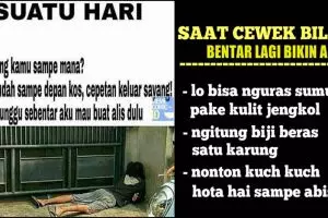 10 Meme 'nunggu cewek buat alis' ini lucunya agak getir 