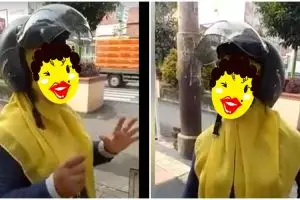 The power of emak-emak, ditilang malah kasih 'ceramah' ke polisi 