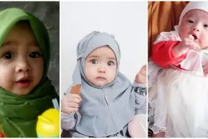 13 Foto bayi pakai jilbab ini imutnya nggak nahan, jadi pengen nyubit