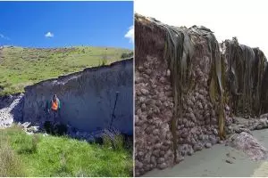 10 Foto dinding batu akibat gempa di Selandia Baru ini tak terduga