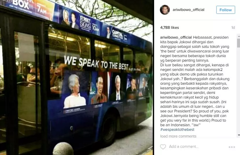 Status Ari Wibowo ini bikin Indonesia bangga punya Presiden Jokowi