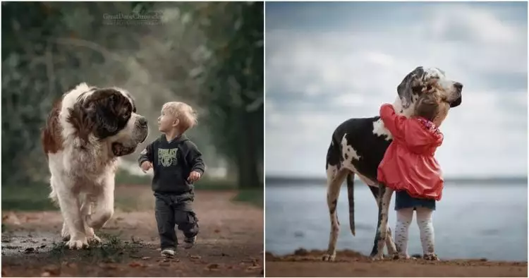 10 Foto ini buktikan si kecil bisa bersahabat dengan anjing, akrabnya