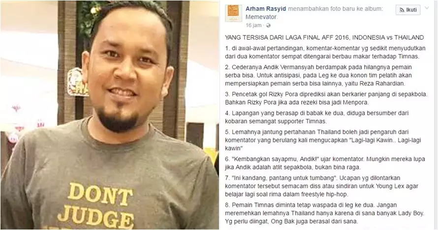  Tulisan soal pertandingan Indonesia vs Thailand ini jadi viral