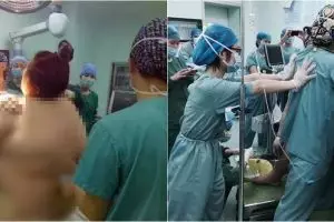 Foto perjuangan ibu dengan BB 127 kg saat melahirkan, bikin deg-degan