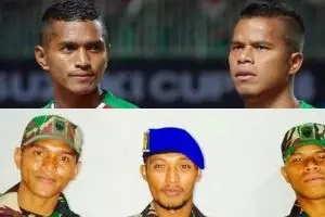 Gaya pemain timnas Manahati & Abduh saat berseragam TNI, gagah banget!