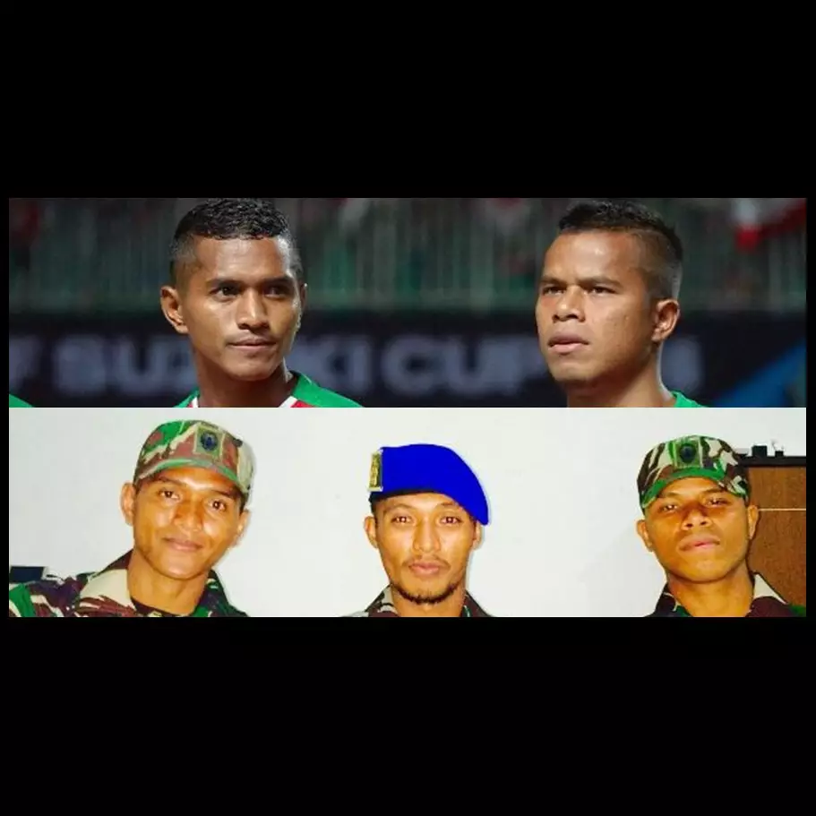 Gaya pemain timnas Manahati &amp; Abduh saat berseragam TNI, gagah banget!