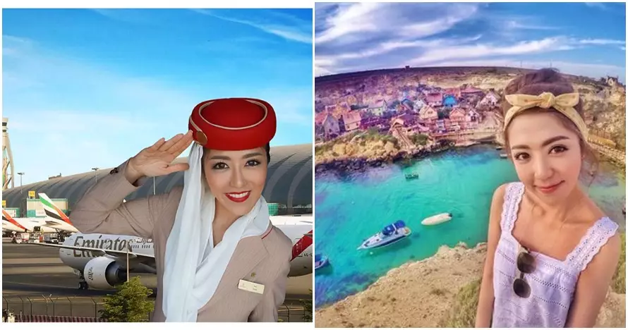 Pramugari ini viral setelah foto jalan-jalannya diduga hasil Photoshop