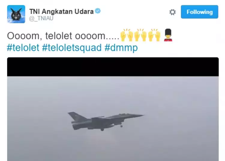 Video kocak 'Om Telolet Om' ala TNI AU ini gile bener