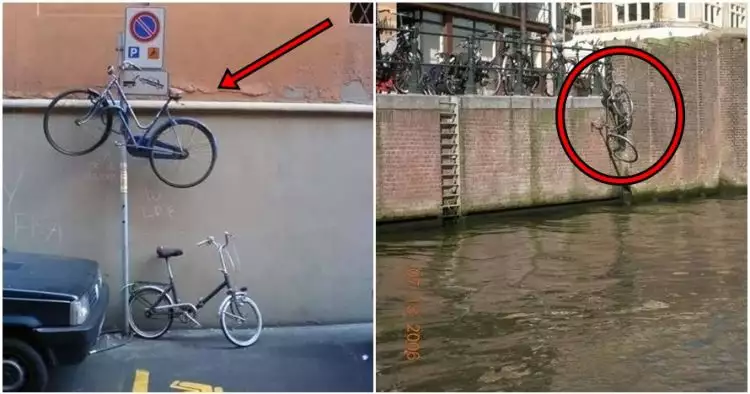 15 Foto kelakuan orang parkir sepeda sembarangan ini bikin tepuk jidat