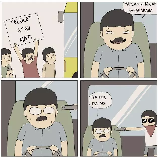 15 Komik strip 'Om telolet Om' ini siap bikin kamu ketawa puas