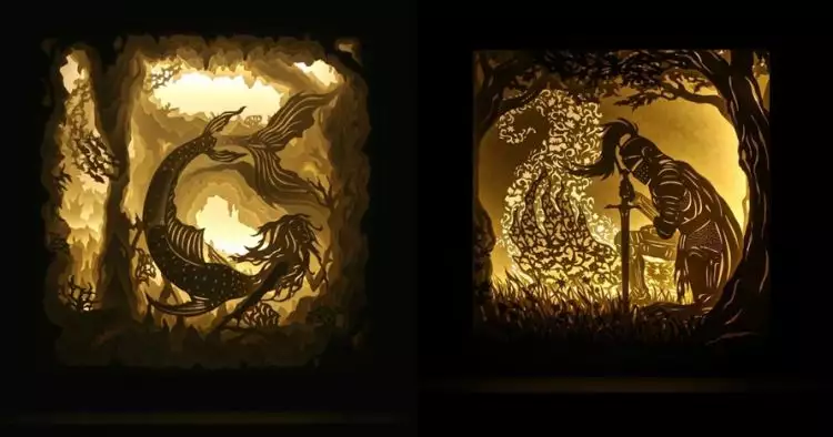 15 Karya seni perpaduan kertas dan cahaya ini kerennya maksimal
