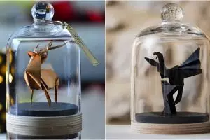 12 Karya origami dalam guci kaca ini elegan, bisa jadi ide kado nih