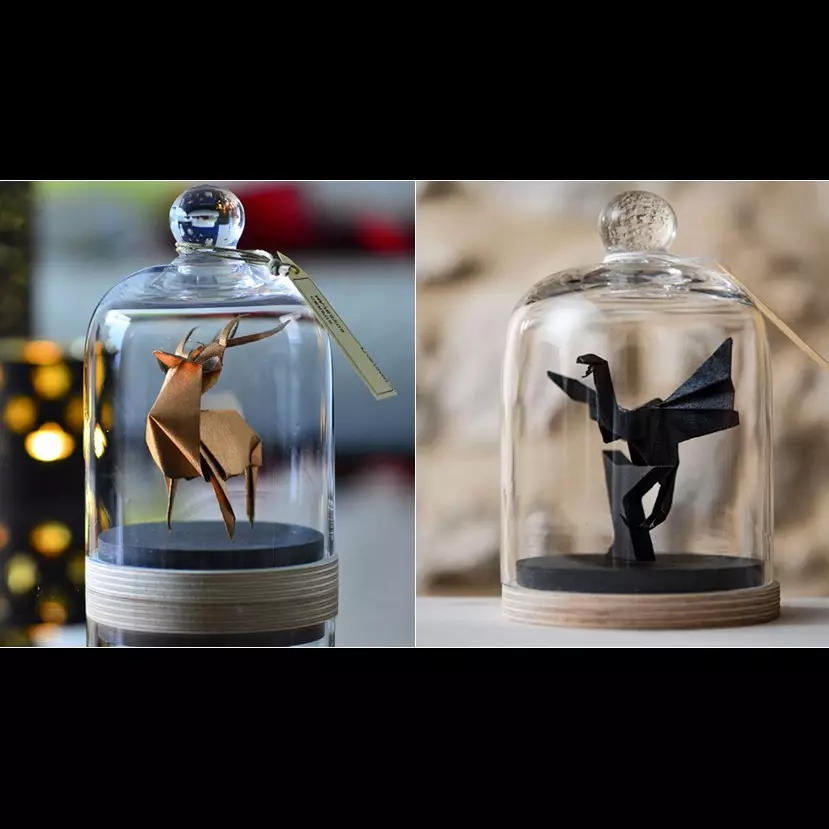 12 Karya origami dalam guci kaca ini elegan, bisa jadi ide kado nih