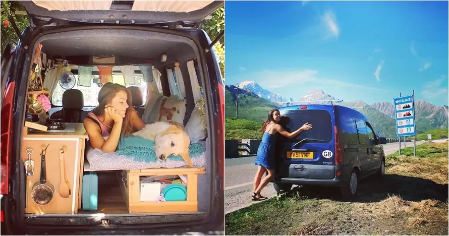 Wanita ini sulap mobil van tua untuk traveling, hasilnya bikin melongo