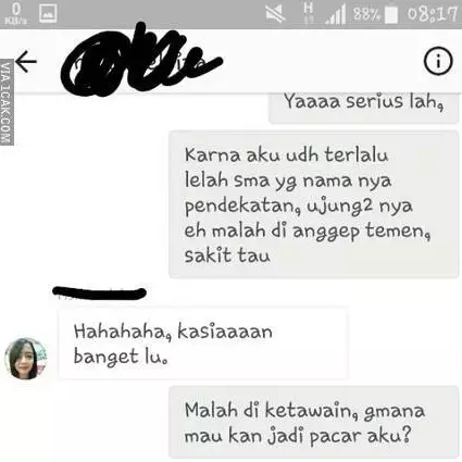 Percakapan cowok nembak cewek ini ujung-ujungnya bikin nyesek