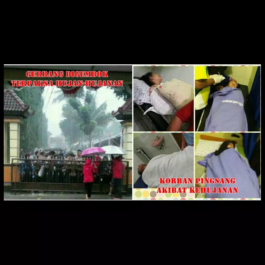 Puluhan siswa SMA di Jepara dihukum berhujan-hujanan karena telat, duh