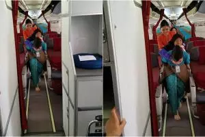 Aksi pramugari gendong penumpang lansia ini dijamin bikin haru