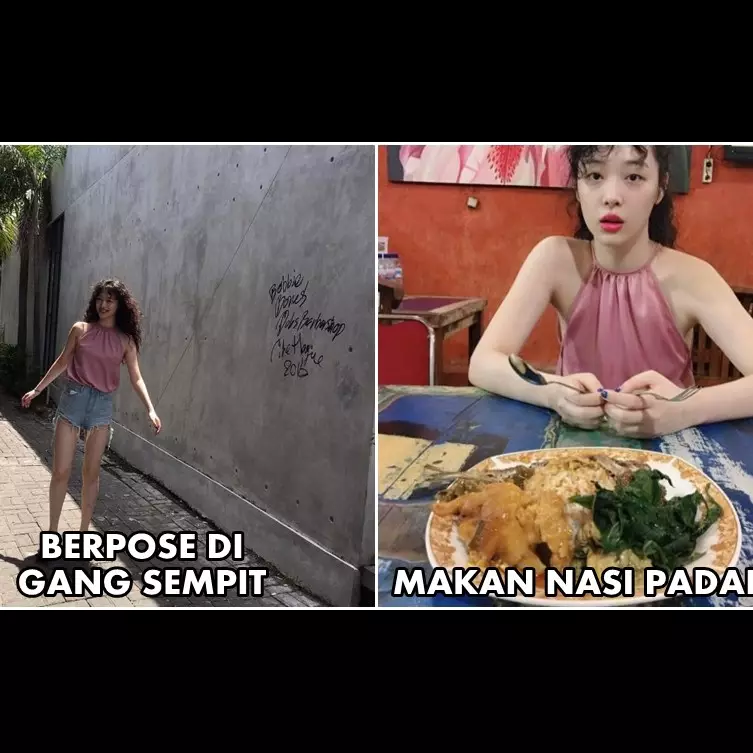 Begini gaya Choi Sulli, artis Korea saat liburan ke Bali