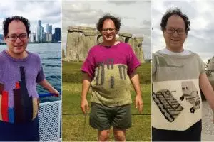 Pria ini bikin sweater sesuai dengan bangunan ikonik yang dikunjungi