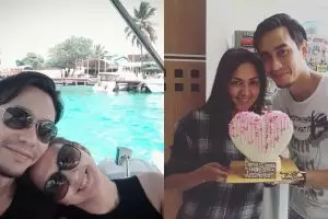 10 Foto perayaan 10 tahun pernikahan Donna dan Darius di Maladewa