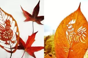 7 Ukiran indah ini dibuat di sehelai daun, kerennya bukan main