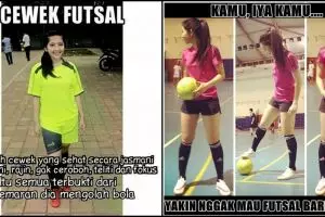 10 Meme 'cewek futsal' ini lucunya bikin kamu semangat berkeringat