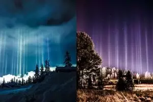 10 Potret fenomena pilar cahaya di malam hari ini bikin kamu takjub