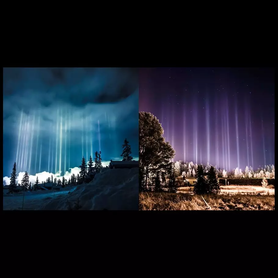 10 Potret fenomena pilar cahaya di malam hari ini bikin kamu takjub