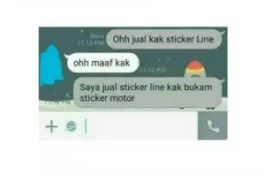 Obrolan pembeli stiker & penjual online shop ini bikin tepuk jidat
