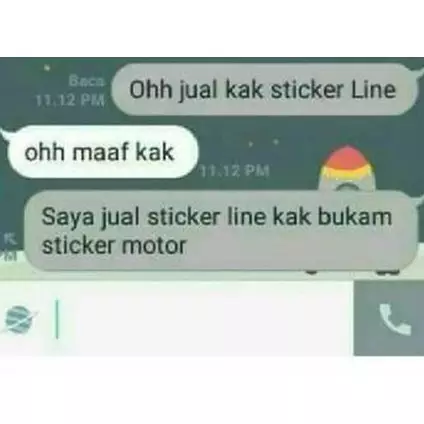 Obrolan pembeli stiker &amp; penjual online shop ini bikin tepuk jidat