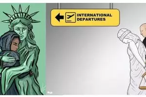 10 Ilustrasi ini melawan kebijakan Trump larang muslim masuk AS