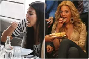 10 Foto kelakuan seleb Hollywood saat makan, masih ngefans?