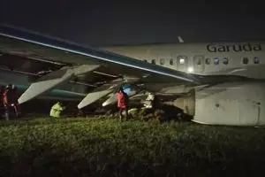 Ini foto-foto Pesawat Garuda Indonesia tergelincir di Adisutjipto