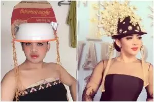 Tak kalah cetar, 15 gaya pria tiru dandanan Syahrini ini bikin ketawa