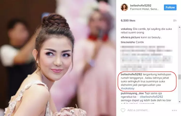 Dituding netizen perebut suami orang, ini komentar pedas Bella Shofie